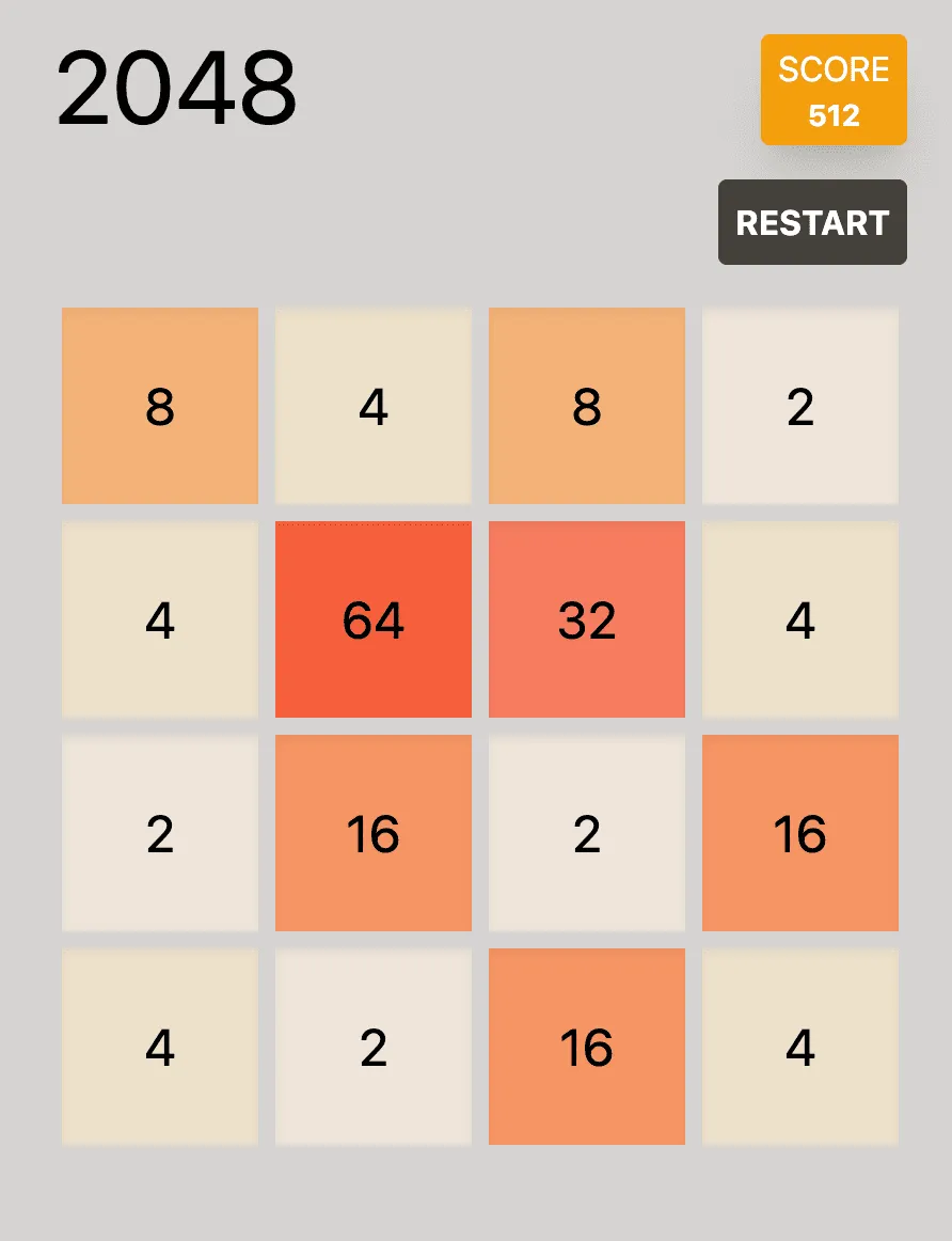 The 2048 game